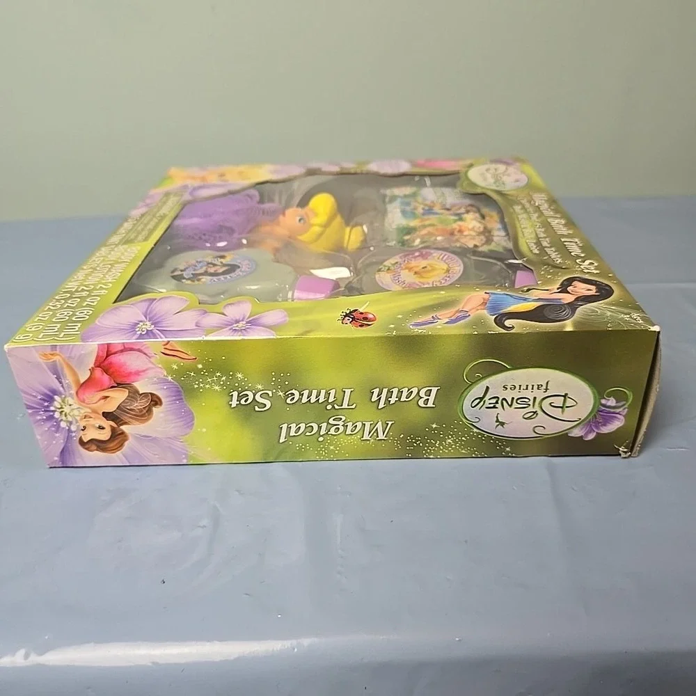 Disney Fairies Bath Time Gift Set Character Pouf Body Wash Body Lotion Bath Tint